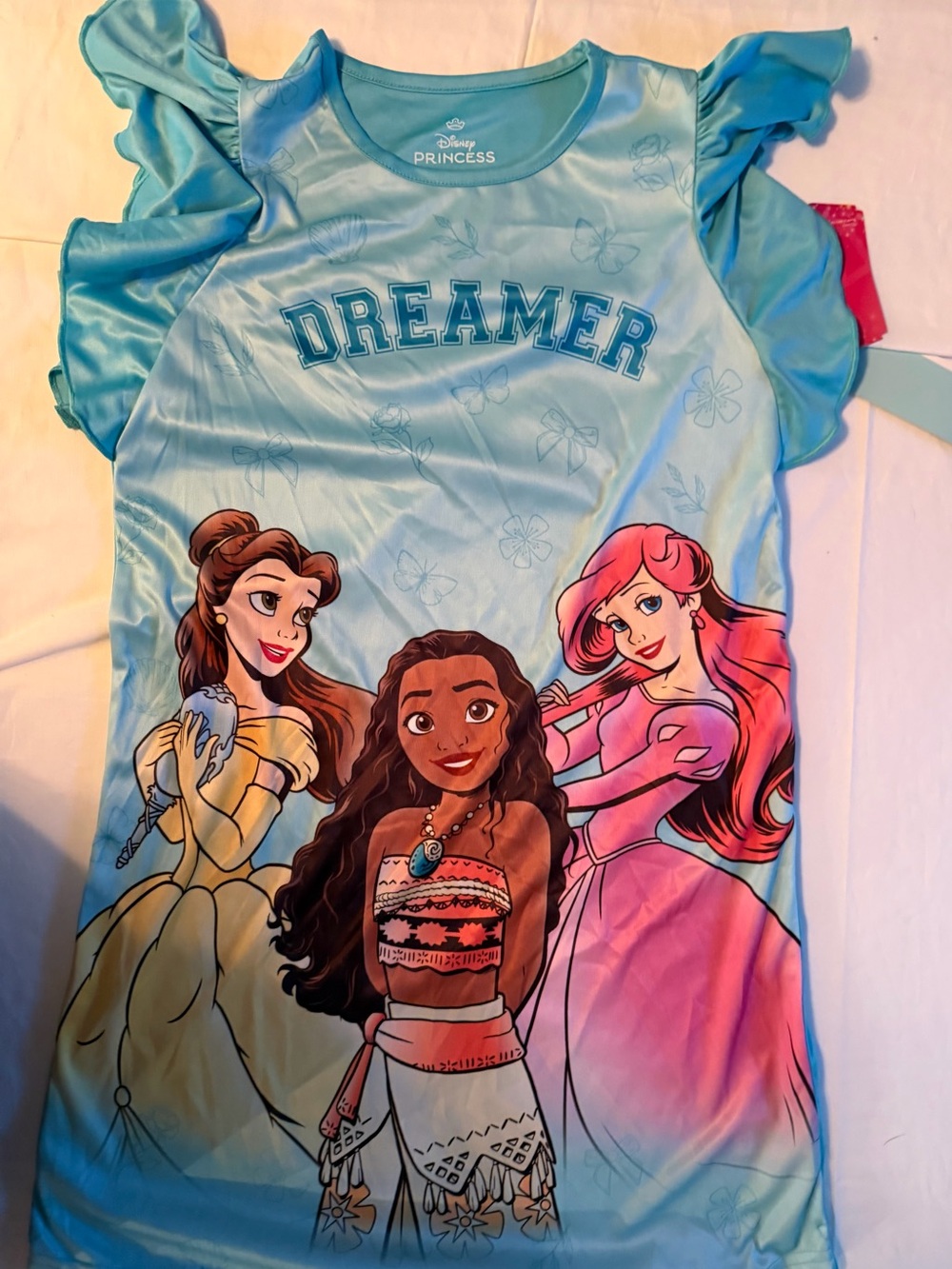 Kids "Dreamer" Light Blue Ruffled Sleeve Pajama Top